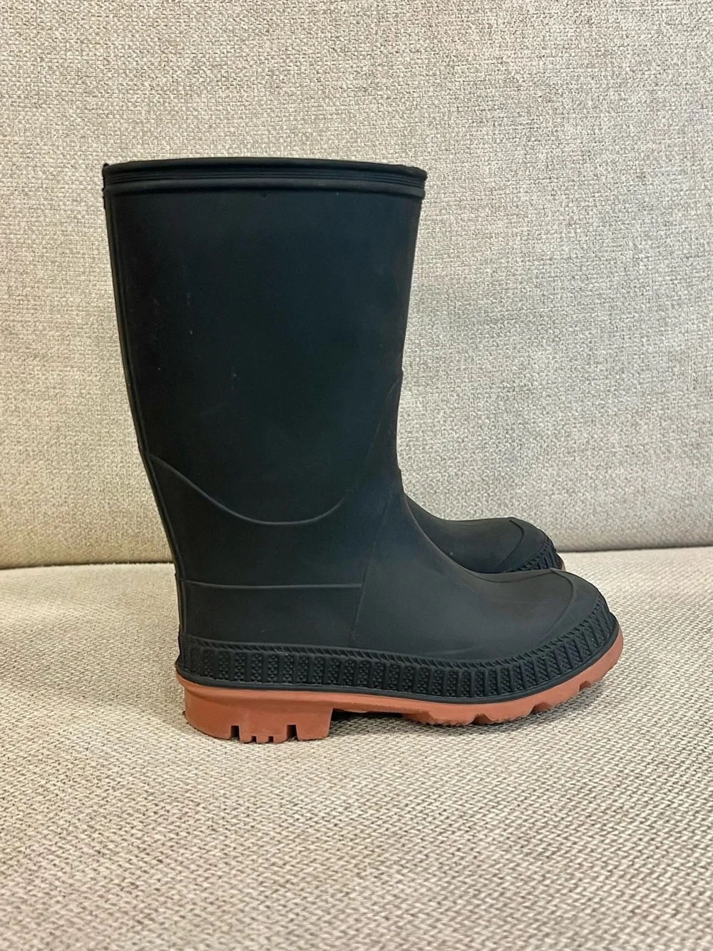 Wonder Nation Size 7/8 Toddler Boy Black Waterproof Rain Boots Rubber Boots